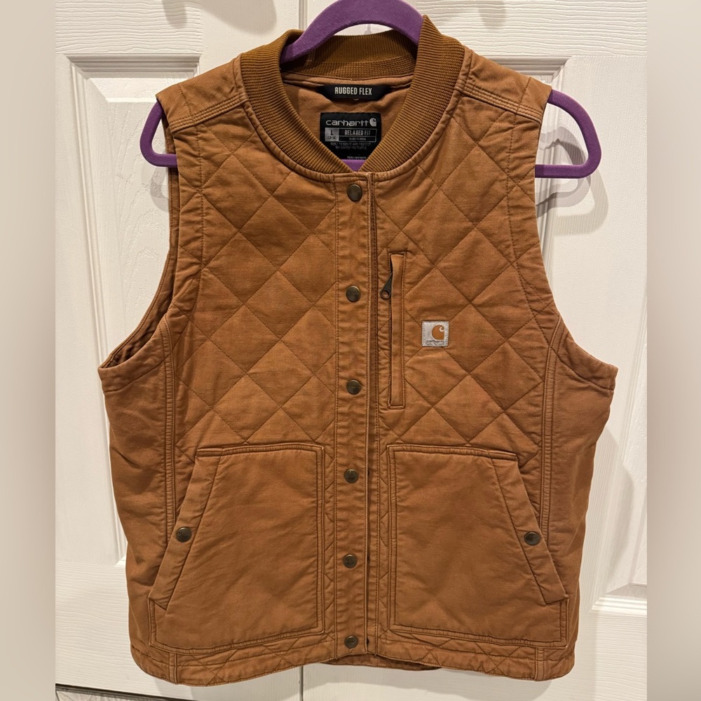 Carhartt Women's Rugged Flex Relaxed Fit Canvas Insulated Rib Collar Vest